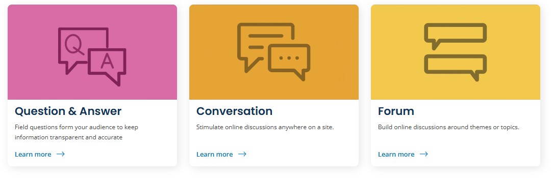 Examples of engagement tools from the Social Pinpoint Platform